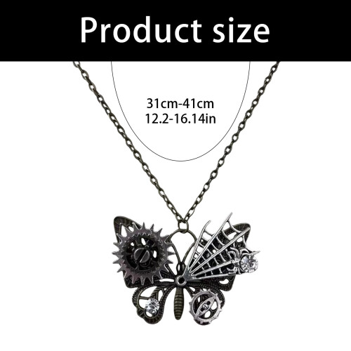 Elegant Gothic Steampunk Butterfly Pendant Statement Adjustable 2