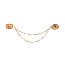 Stylish Charm Brooch Pin Fashionable Flower Chain- Style1