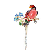 Sophisticated Actylic Parrot Brooch for Children and Adults-Red