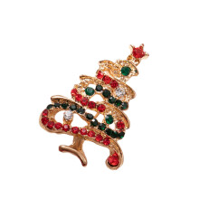 Diamonds Snowman Christmas Brooch Alloy-Christmas tree