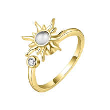 Bague rotative anti-anxiété réglable, ton or, bijoux-couleur or