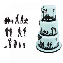Cortadores de fondant familiares, juego de cortadores de galletas para bodas, ideales para decorar pasteles de aniversario, bodas o com