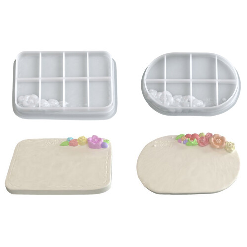 Moule en Silicone en relief Floral, pour-Rectangulaire 1