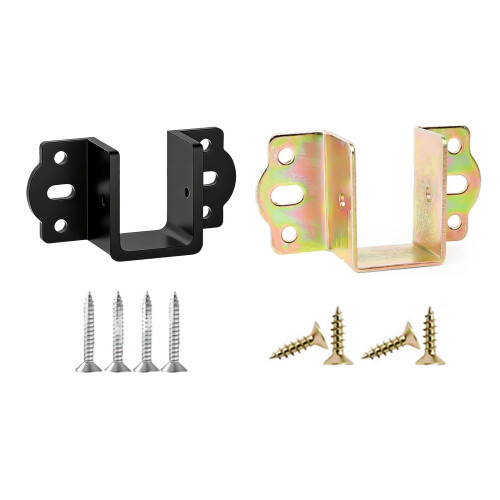 4lots Universal Bed Frame Fasteners With U Shape-Black 25mm 1