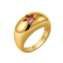 Opvallende Zirkonia-ringen met sterpatroon-8 Roze