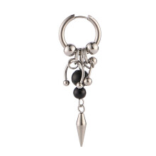 Edgy conische kwastjes oorbellen metallic afwerking-Zilver