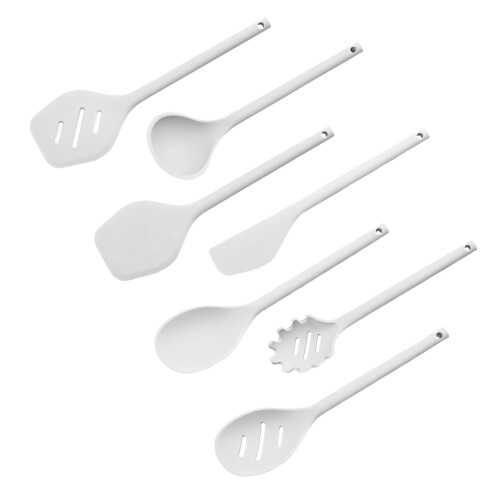 7Pcs Silicone Kitchen Gadgets Heat Resistant And-White