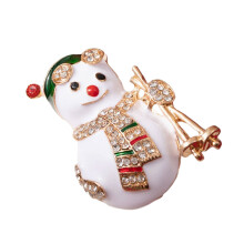 Elegante feestelijke sneeuwpop pin legering strass-sneeuwman