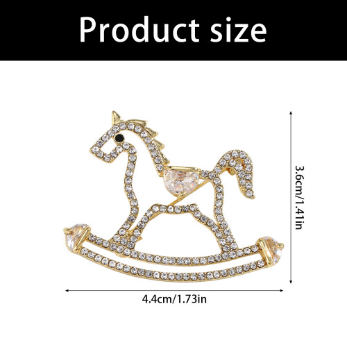 Delicate gouden paard broche strass-accent sieraden accessoire 2