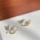 Boucles d'oreilles classiques en perles blanches, Design 7
