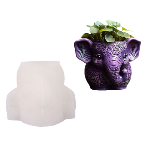 Reusable Silicone Elephant Planter Mold Suitable for Handmade