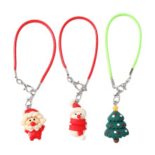 3 Pieces Christmas Cellphone Strap Santa Snowman Keychain Sturdy