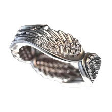 Minimalist Feather Pattern Rings Silver Tone-    C.