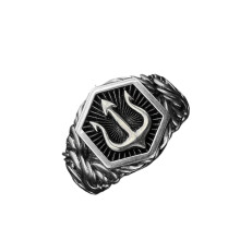 Men Adjustable Tridents Inspired Rings Retro European Styles-D