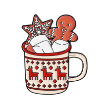 Christmas Party Snowman Mug Brooch Elk Gingersnap-QHXZ5028