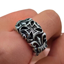 Mythical Tridents Designs Adjustable Open Shank Rings For Men-B