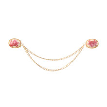 Stylish Charm Brooch Pin Fashionable Flower Chain Brooch-Style4