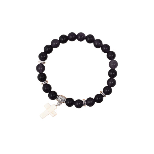 Green Aventurine Beaded Bracelet Adjustable Imitation-Black