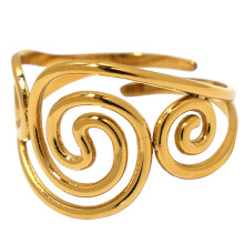 18K Gold Plated Vortex Designs Ring Stainless Steel Jewelry-3