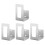Kitchen Pot Lid Holder Silver Rectangular 4pcs 2.7x1.8x1.5in 1