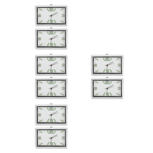 8Pcs Silver Alloy Car Vent Clocks with Night Glow for Dashboard