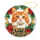 Ceramic Orange Cat Christmas Ornament 3 inch 3