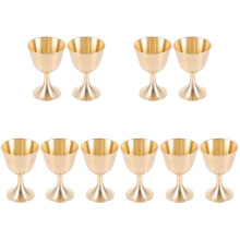 10Pcs Golden Copper Wine Cups Decorative Tabletop Sacrifice Set