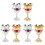 6Pcs Party Alloy Wine Goblets Assorted Color Stemless Drinking Glasses 1