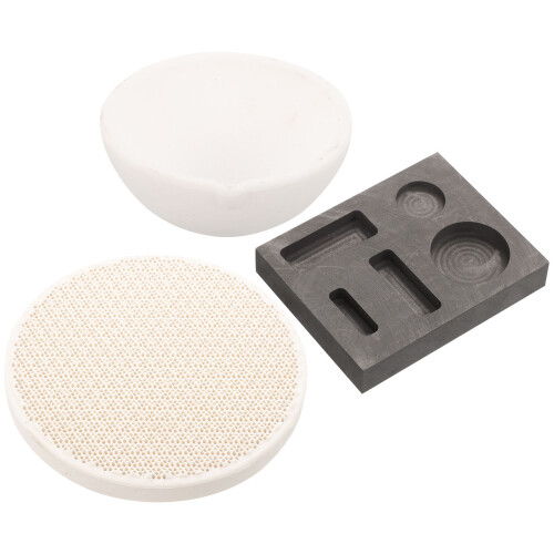 1Set Practical Graphite Ingot Mold Kit for Melting Gold Silver Copper