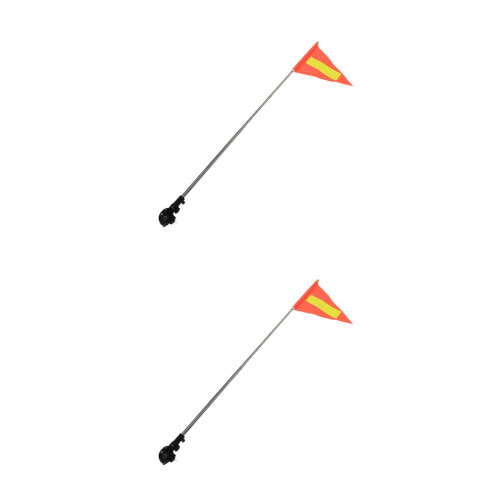 2Pcs Multi-Use Reflective Wheelchair Flags with Clamp and Steel Pole