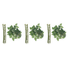 30Pcs Green Flower Branches with Leaves Wire for Floral Crafts