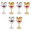 6Pcs Party Alloy Wine Goblets Assorted Color Stemless Drinking Glasses 2