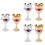 6Pcs Party Alloy Wine Goblets Assorted Color Stemless Drinking Glasses 5