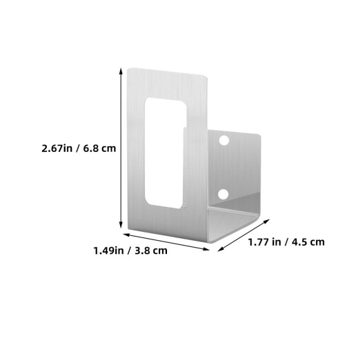 Kitchen Pot Lid Holder Silver Rectangular 4pcs 2.7x1.8x1.5in 1