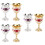 6Pcs Party Alloy Wine Goblets Assorted Color Stemless Drinking Glasses 6