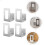 Kitchen Pot Lid Holder Silver Rectangular 4pcs 2.7x1.8x1.5in 4
