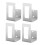 Kitchen Pot Lid Holder Silver Rectangular 4pcs 2.7x1.8x1.5in 7