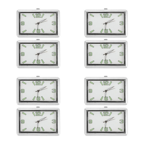 8Pcs Silver Alloy Car Vent Clocks with Night Glow for Dashboard 2