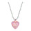 Trendy Multicolor Heart Shaped Necklace Titanium Steel-Pink 1