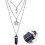 Hexagonal Agate Necklace Sun Moon Pendant-Amethyst White K Mul 5