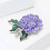 Emaille hortensia bloem broche strass-accent damesmode-Blauw 7