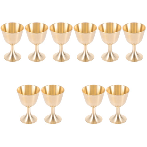 10Pcs Golden Copper Wine Cups Decorative Tabletop Sacrifice Set 1