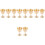 10Pcs Golden Copper Wine Cups Decorative Tabletop Sacrifice Set 3