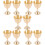 10Pcs Golden Copper Wine Cups Decorative Tabletop Sacrifice Set 7