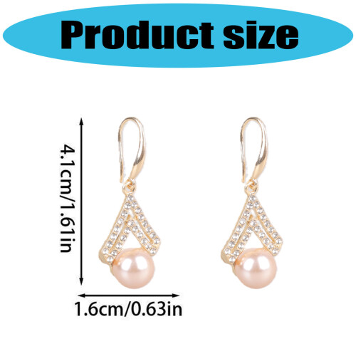 Fashionable Triangular Drop Earrings Cubic Zirconia-Gold-color 2