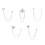 4Pcs Sophisticated Lapel Pins For-Silver Star longtassel 2