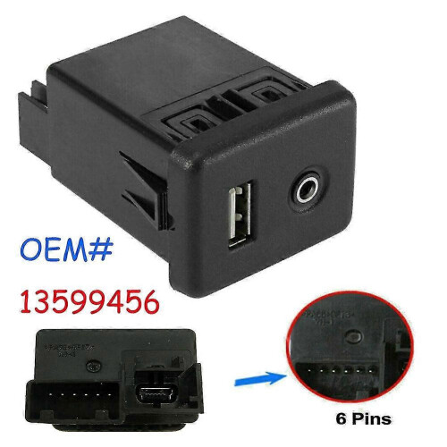 Módulo de puerto de carga USB con conector auxiliar de audio compatible con Opel 13599456 1