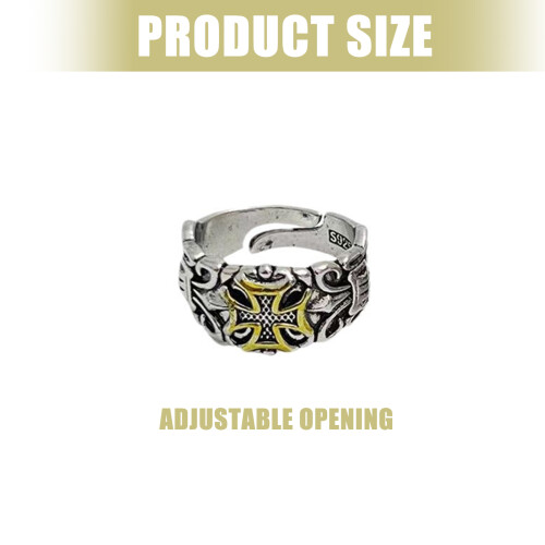 Mythical Tridents Designs Adjustable Open Shank Rings For Men-B 2