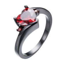 Women's Heart-Shaped Wedding Ring with Colorful Zircon,