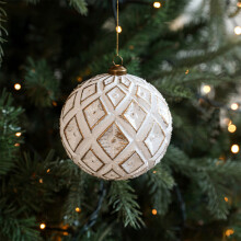 White Plastic Christmas Baubles with Hanging Loop – Pack